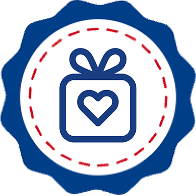 icon of a gift with a heart outline